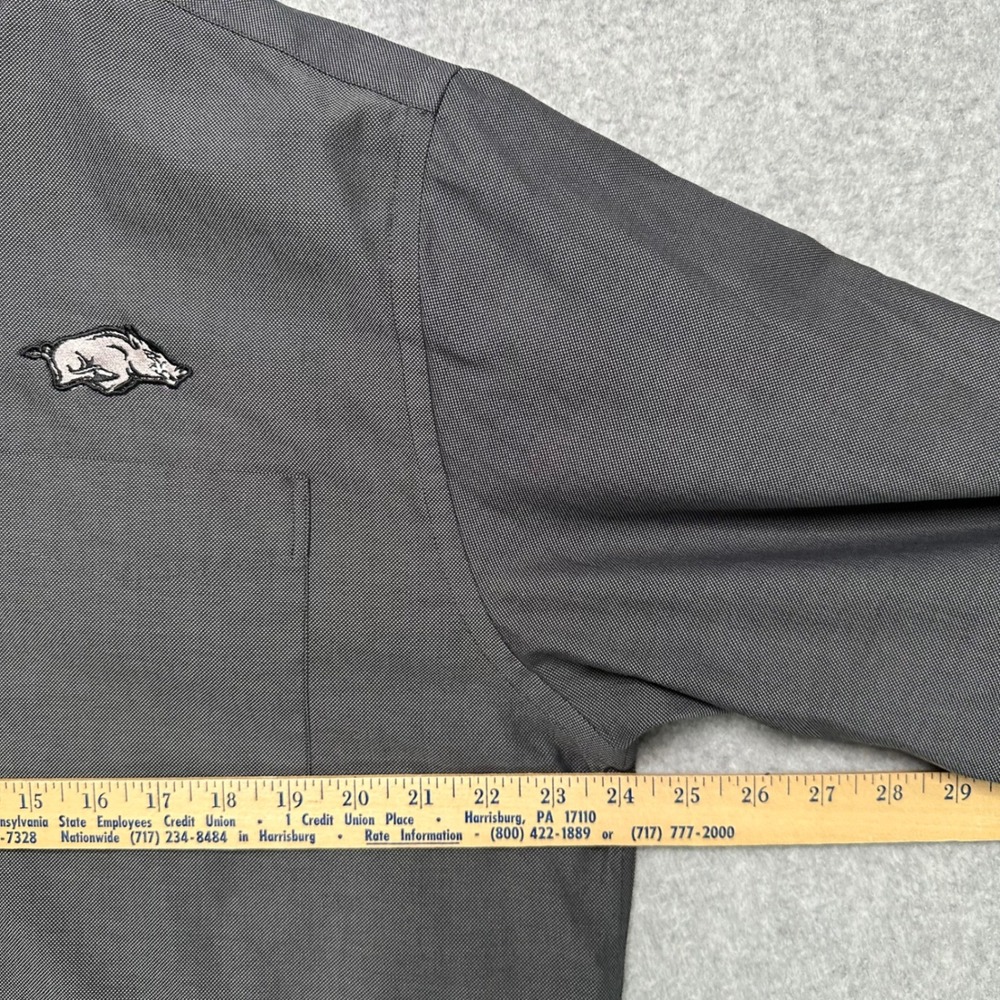 Cutter &‎ Buck Mens Arkansas Razorbacks Button Down Shirt Gray Long Sleeve Large - Picture 6 of 9